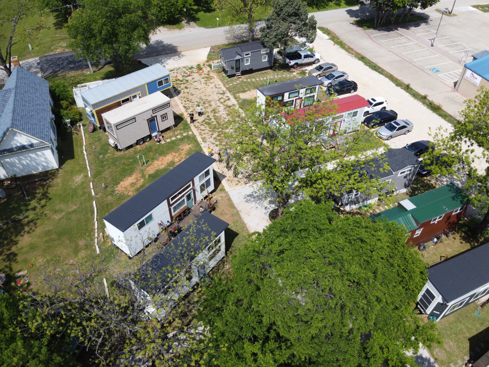 Lake Dallas Tiny Home Village drone